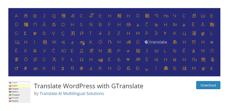 Translate WordPress with GTranslate plugin