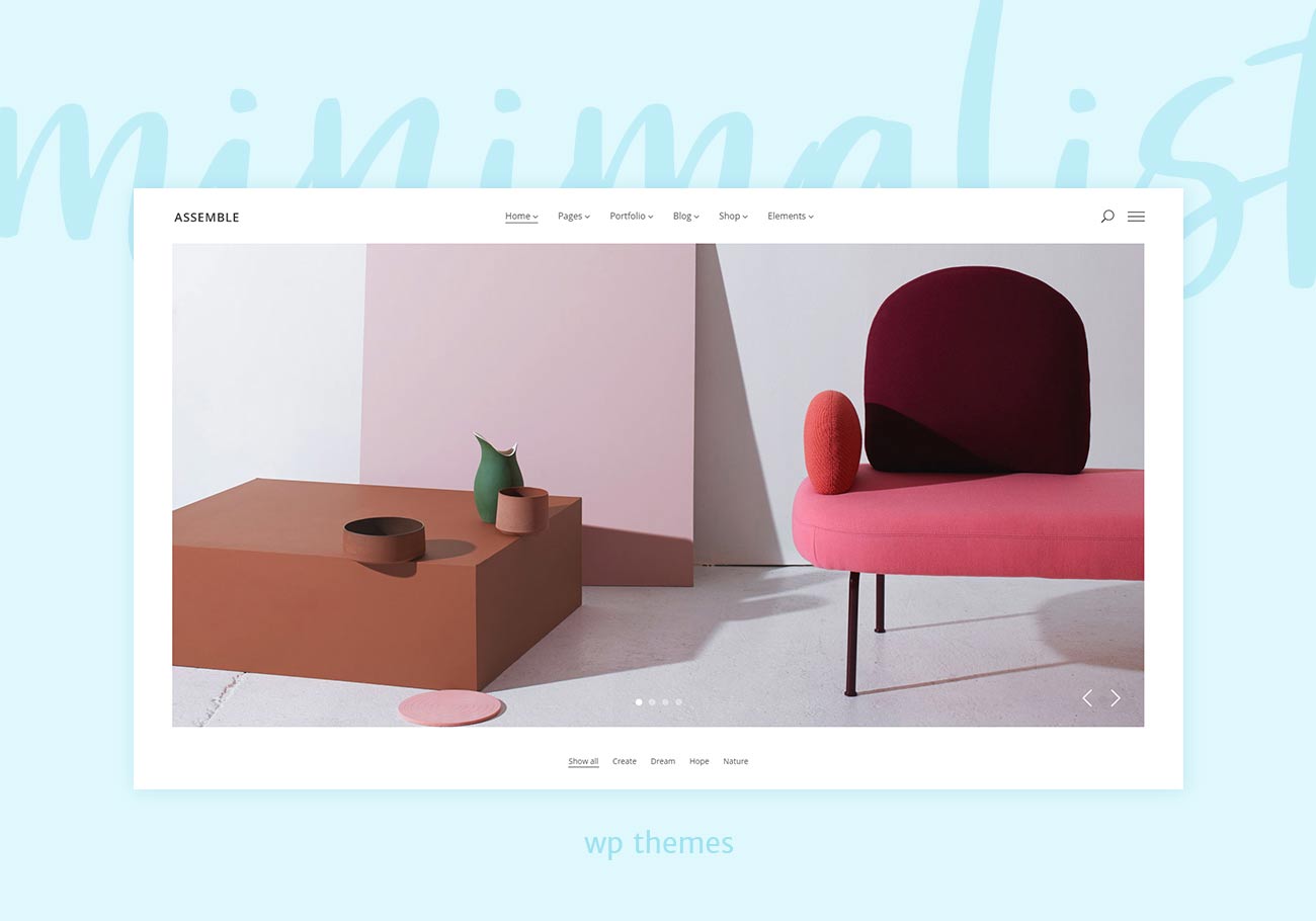 free minimal artist portfolio wordpress themes