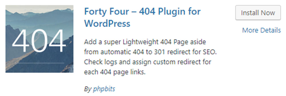 Forty Four 404 Plugin