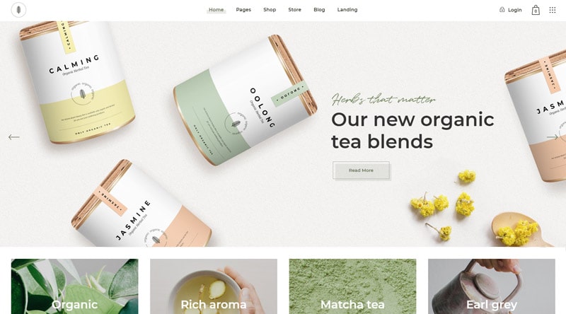 Sante Tea Shop WordPress Theme