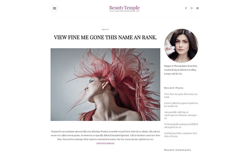 BeautyTemple WordPress Theme