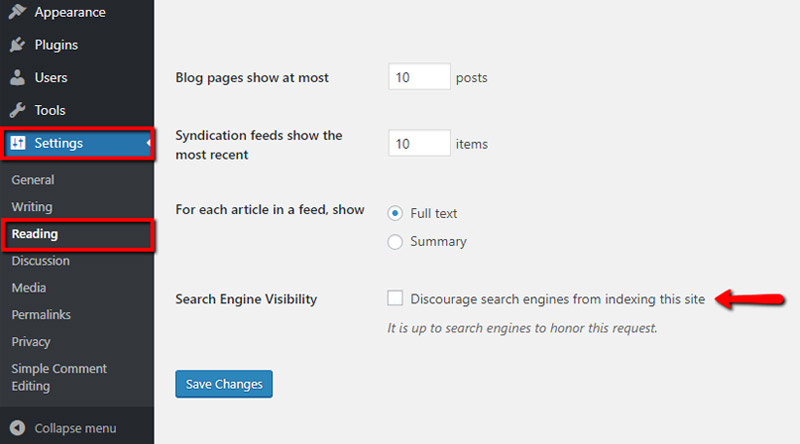 Website’s visibility