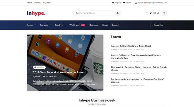 InHype WordPress Theme