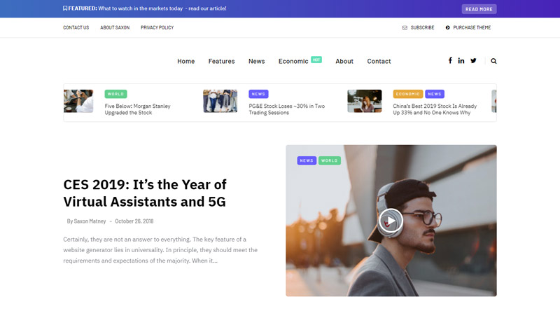 Saxon WordPress Theme