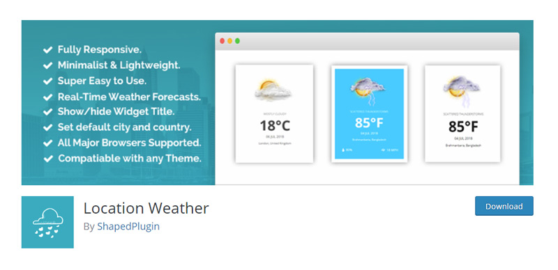 easy weather widget for web site