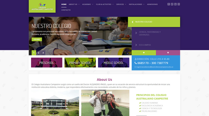 Colegio Australiano Campestre website