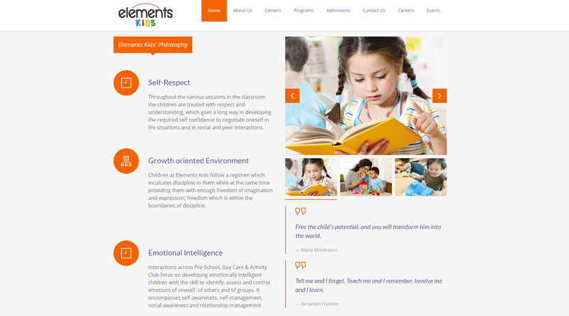 Element Kids website