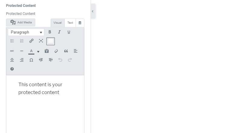 Add protected content in elementor