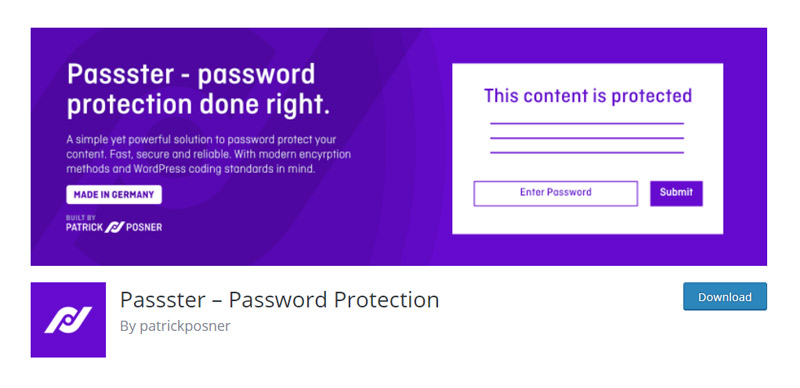 Passster Password Protection Plugin