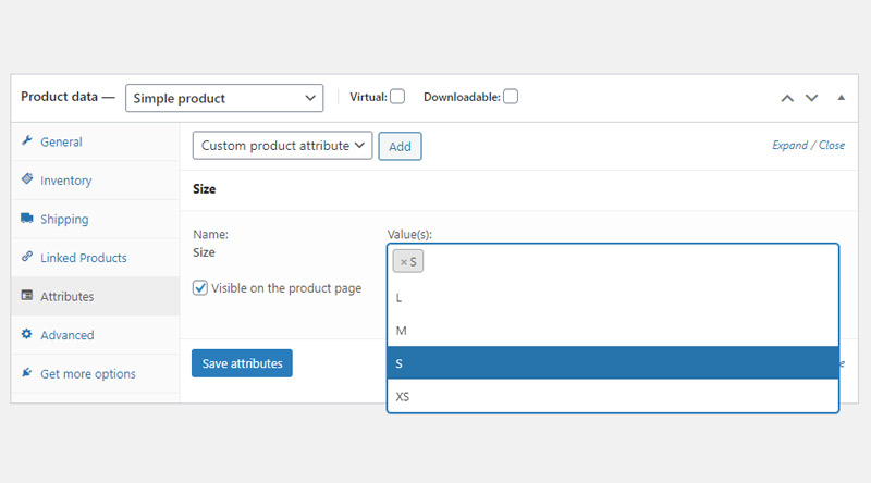 Choose attribute values