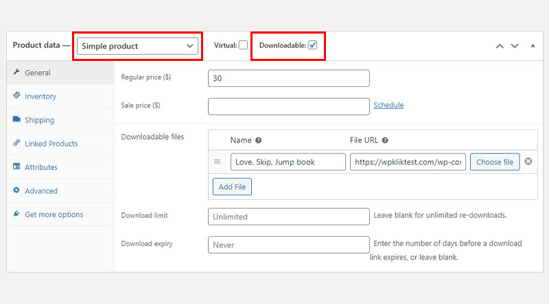 Simple Downloadable Product