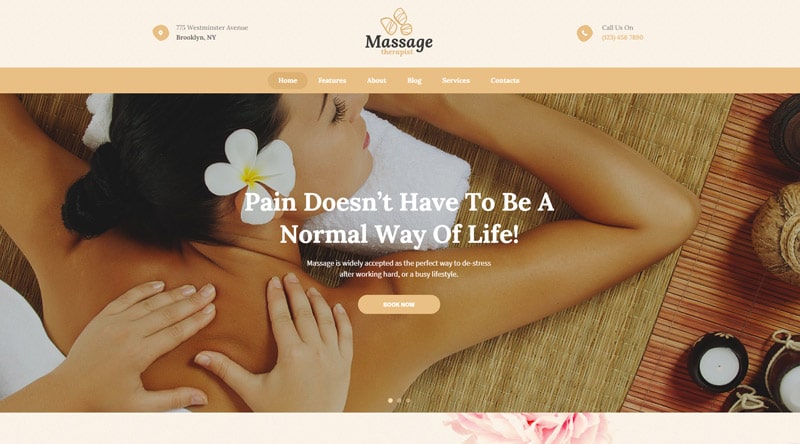 Massage Therapist and Spa Salon WordPress Theme