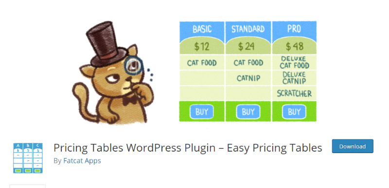 Easy Pricing Tables