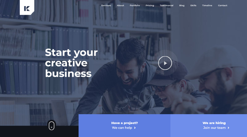 Kaven one page WordPress theme