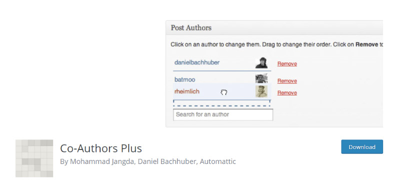 Co-Authors Plus plugin