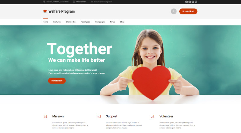 Welfare NGO WordPress Theme