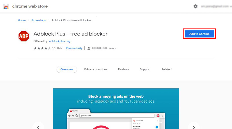 adblock plus chrome store