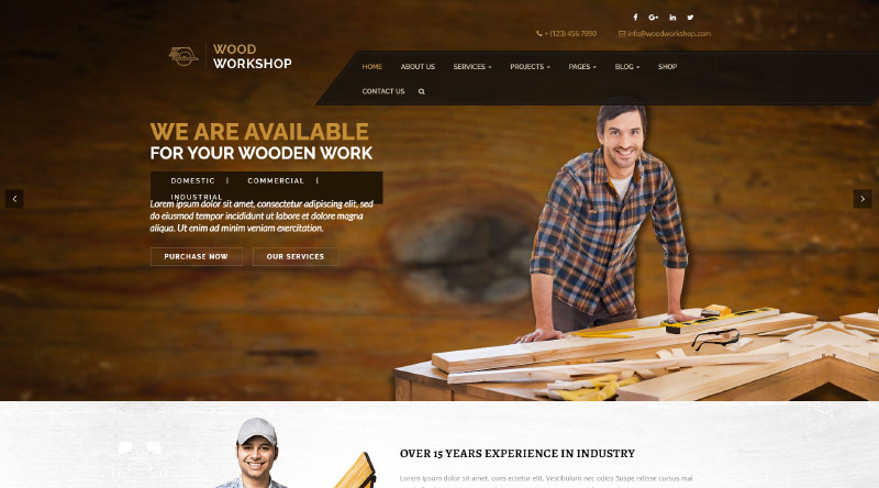 Wood Workshop WordPress Theme