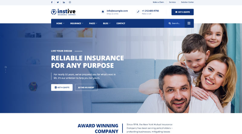 Instive wordpress theme