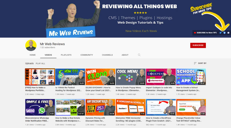 Mr Web Reviews YouTube