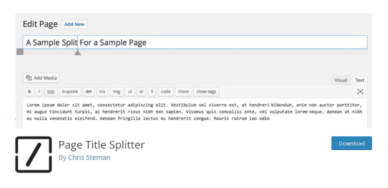 Page Title Splitter