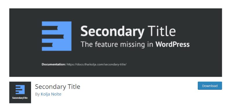 Secondary Title plugin