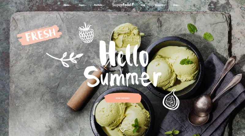 Superfood Ice Cream WordPress Theme